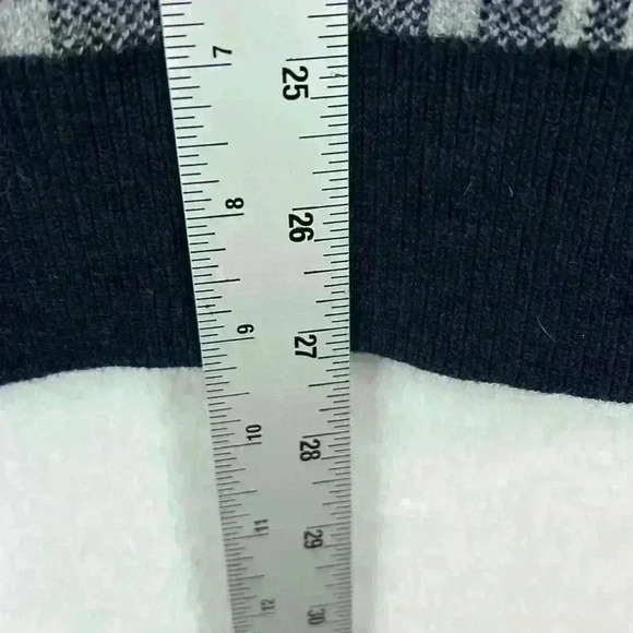 Express Men’s Sweater Size Large Navy and Gray Plaid Front 100% Cotton - Picture 4 of 6